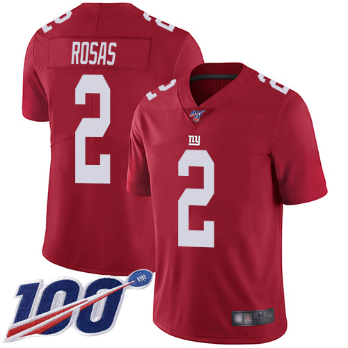 Men New York Giants #2 Aldrick Rosas Red Limited Red Inverted Legend 100th Season Football NFL Jersey->new york giants->NFL Jersey